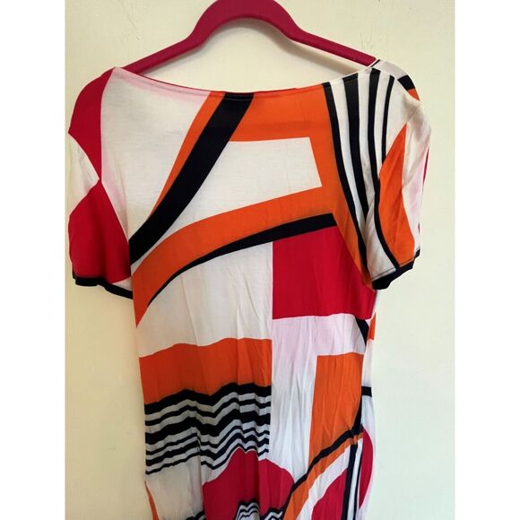 Feraud Paris Women's US 10 Vintage, Modernism Print Viscose Dress - Picture 5 of 7